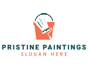 Paint Roller & Bucket logo design