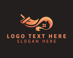 Gradient Orange House Painter logo