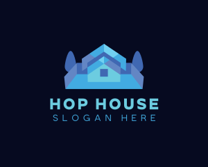 Roof Geometric House logo design