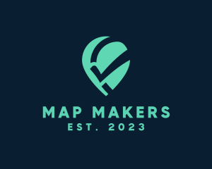 Locator Pin Check logo design