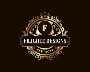 Elegant Crown Filigree logo design