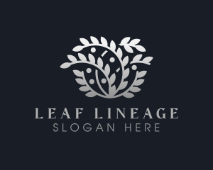 Metallic Silver Leaves logo