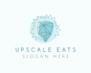 Leaf Vine Crystal logo design