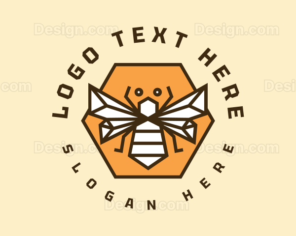 Hexagon Bumblebee Badge Logo