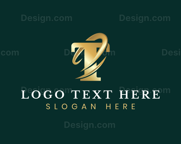 Premium Luxury Swoosh Letter T Logo