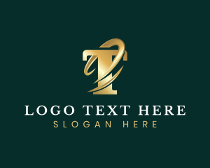 Premium Luxury Swoosh Letter T logo
