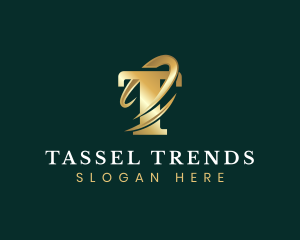 Premium Luxury Swoosh Letter T logo design