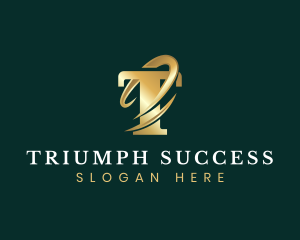 Premium Luxury Swoosh Letter T logo design