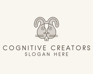 Rabbit Pet Head  logo design