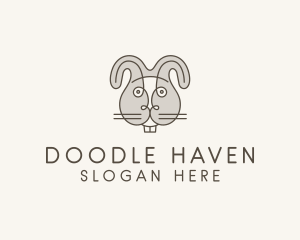 Rabbit Pet Head  logo design