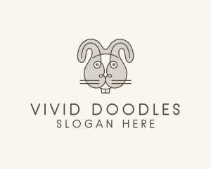 Rabbit Pet Head  logo design