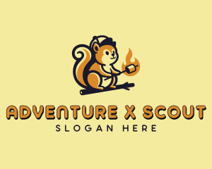 Squirrel Marshmallow Camp  logo design