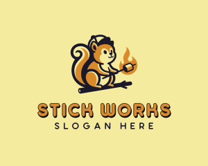 Squirrel Marshmallow Camp  logo design