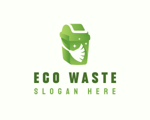 Garbage Bin Broom logo design