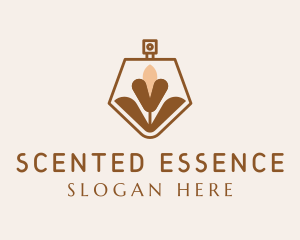 Brown Flower Perfume logo design