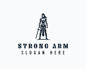 Strong Woman Warrior logo design