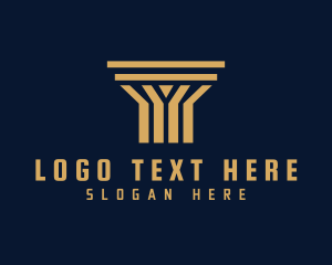 Architecture - Gold Doric Column logo design