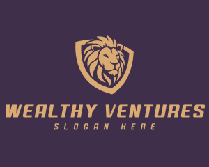 Investment Lion Shield logo design