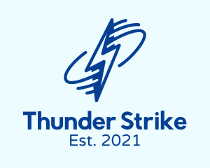 Lightning Bolt Wind logo design