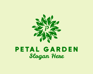 Leaf Wreath Natural Vegetarian logo design