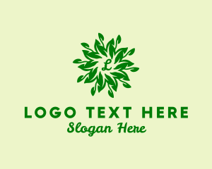 Vegetarian - Leaf Wreath Natural Vegetarian logo design