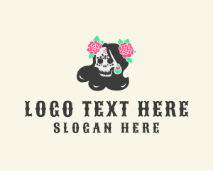 Flower Skull Woman logo