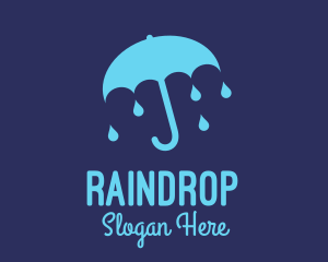 Blue Raindrop Umbrella logo design