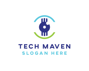 Modern Tech Eye logo design