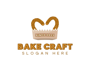 Churros Pastry Dessert logo design