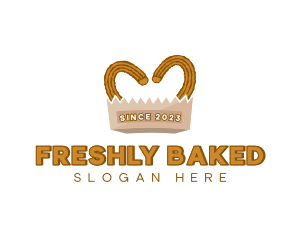 Churros Pastry Dessert logo design