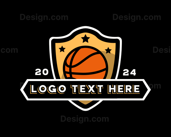 Basketball Sports Shield Tournament Logo