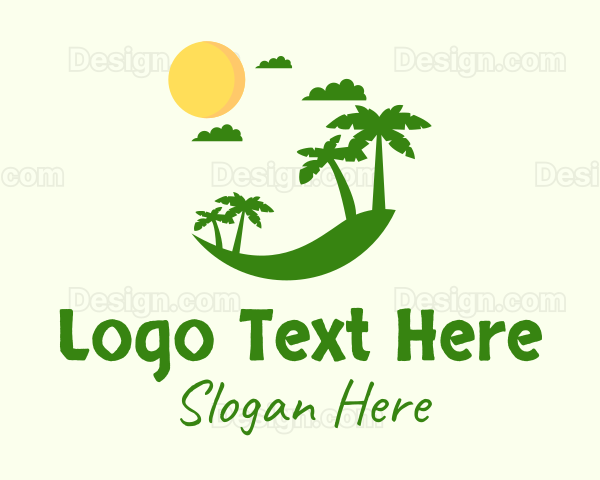 Tropical Beach Island Logo