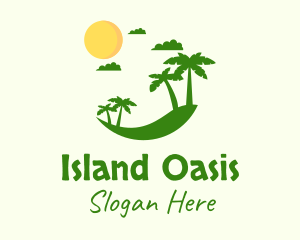Tropical Beach Island  logo design