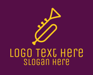 Trumpet - Yellow Minimalist Trumpet logo design