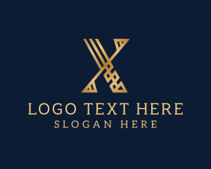 Gold Fashion Letter X logo