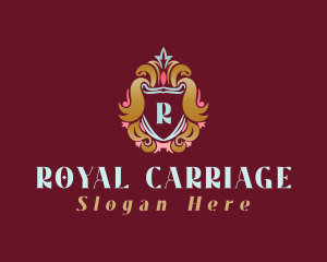 Ornate Crown Shield logo design