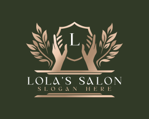 Luxury Spa Relaxation Hands logo design