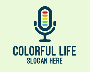 Colorful Podcast Mic logo design