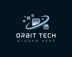 Pixel Orbit Technology logo design