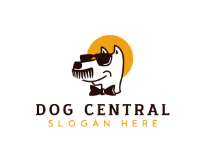 Dog Comb Mustache logo design