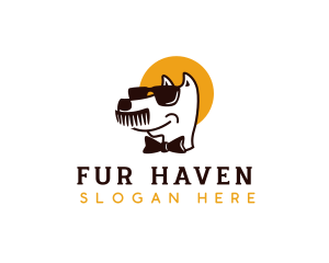 Dog Comb Mustache logo design