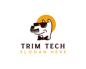 Dog Comb Mustache logo design