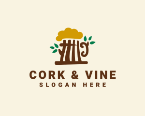 Organic Beer Garden Tree  logo design