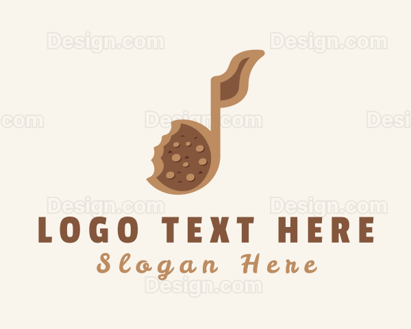 Brown Cookie Musical Note Logo