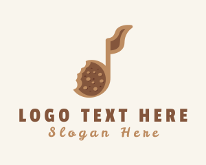 Brown Cookie Musical Note logo