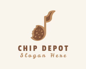 Brown Cookie Musical Note logo