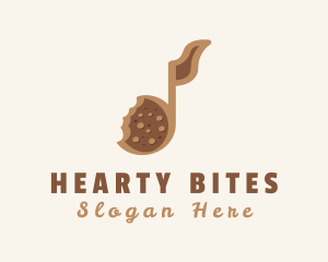 Brown Cookie Musical Note logo design