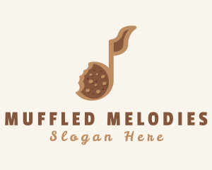 Brown Cookie Musical Note logo design