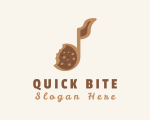 Brown Cookie Musical Note logo design