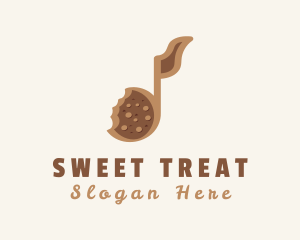 Brown Cookie Musical Note logo design